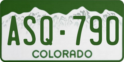 CO license plate ASQ790