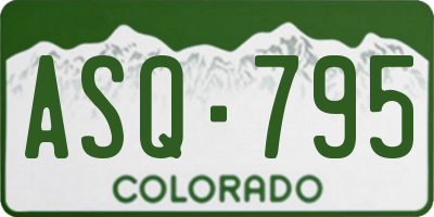 CO license plate ASQ795
