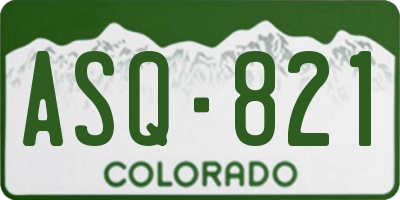 CO license plate ASQ821