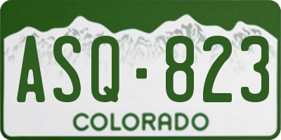 CO license plate ASQ823