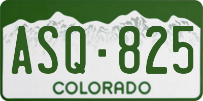 CO license plate ASQ825