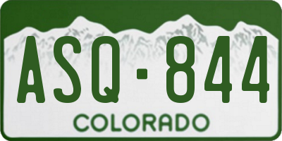 CO license plate ASQ844