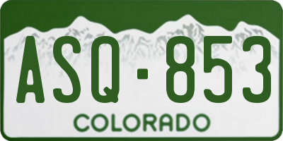 CO license plate ASQ853