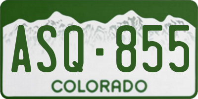 CO license plate ASQ855