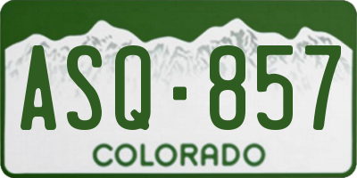 CO license plate ASQ857