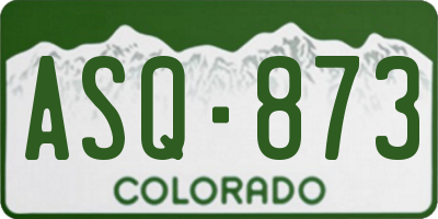 CO license plate ASQ873