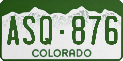 CO license plate ASQ876