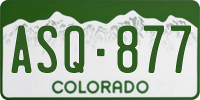 CO license plate ASQ877