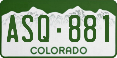 CO license plate ASQ881