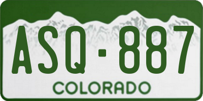 CO license plate ASQ887