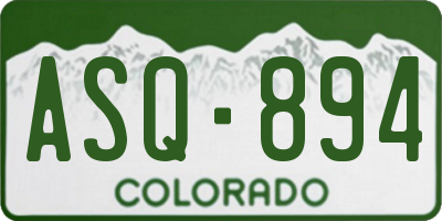 CO license plate ASQ894