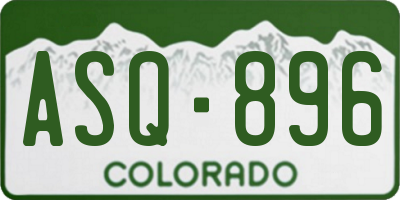 CO license plate ASQ896