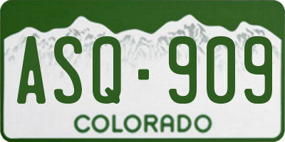 CO license plate ASQ909