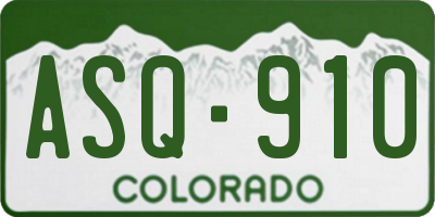 CO license plate ASQ910