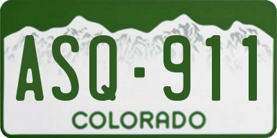 CO license plate ASQ911