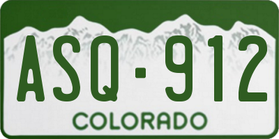 CO license plate ASQ912