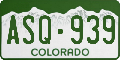 CO license plate ASQ939