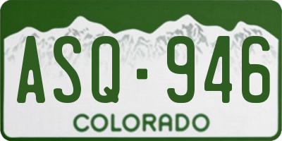 CO license plate ASQ946