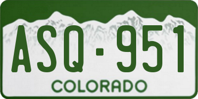 CO license plate ASQ951
