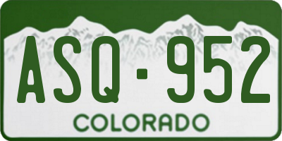 CO license plate ASQ952