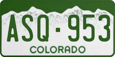 CO license plate ASQ953