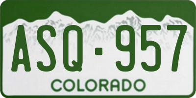 CO license plate ASQ957