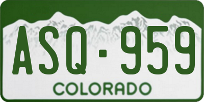 CO license plate ASQ959