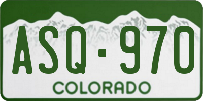 CO license plate ASQ970
