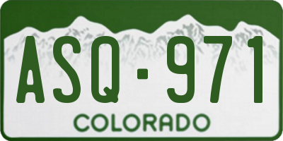 CO license plate ASQ971