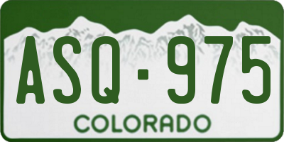 CO license plate ASQ975