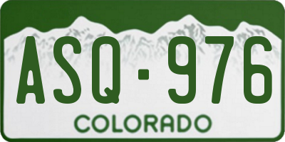 CO license plate ASQ976