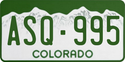 CO license plate ASQ995