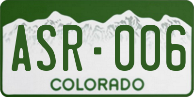 CO license plate ASR006