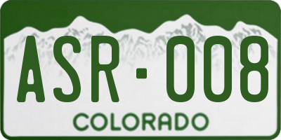 CO license plate ASR008