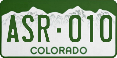 CO license plate ASR010