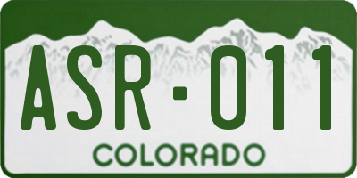 CO license plate ASR011