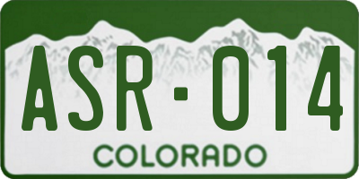 CO license plate ASR014