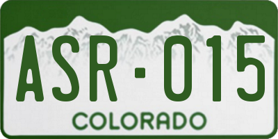 CO license plate ASR015