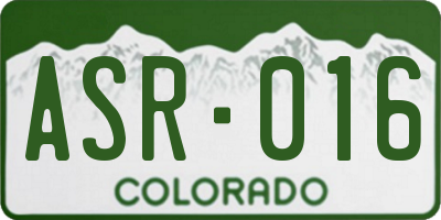 CO license plate ASR016