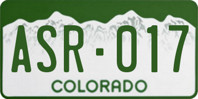 CO license plate ASR017