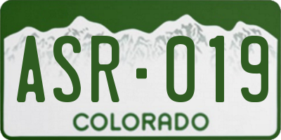 CO license plate ASR019