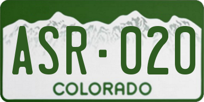 CO license plate ASR020