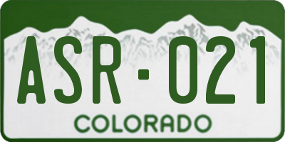 CO license plate ASR021