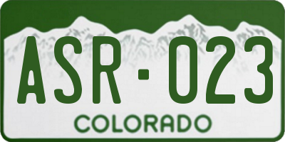 CO license plate ASR023
