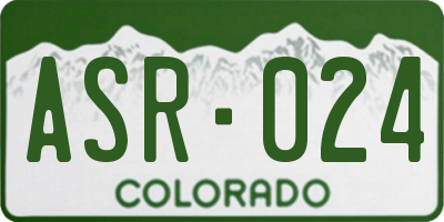 CO license plate ASR024
