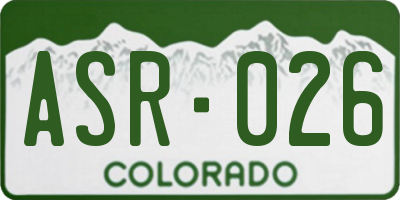 CO license plate ASR026