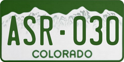 CO license plate ASR030