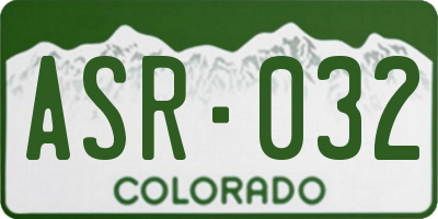 CO license plate ASR032
