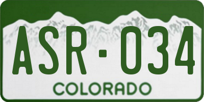 CO license plate ASR034