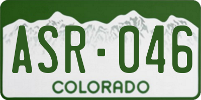 CO license plate ASR046